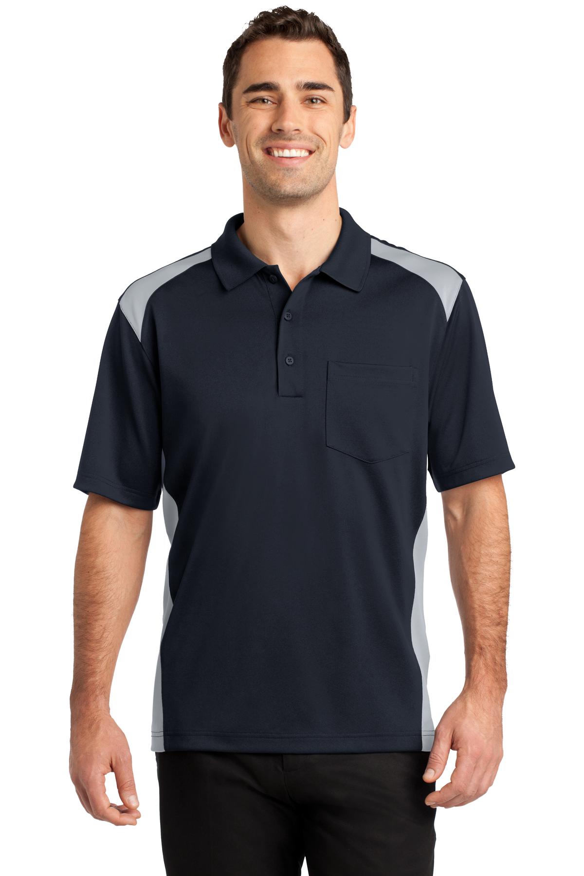 CornerStone ® Select Snag-Proof Two Way Colorblock Pocket Polo. CS416