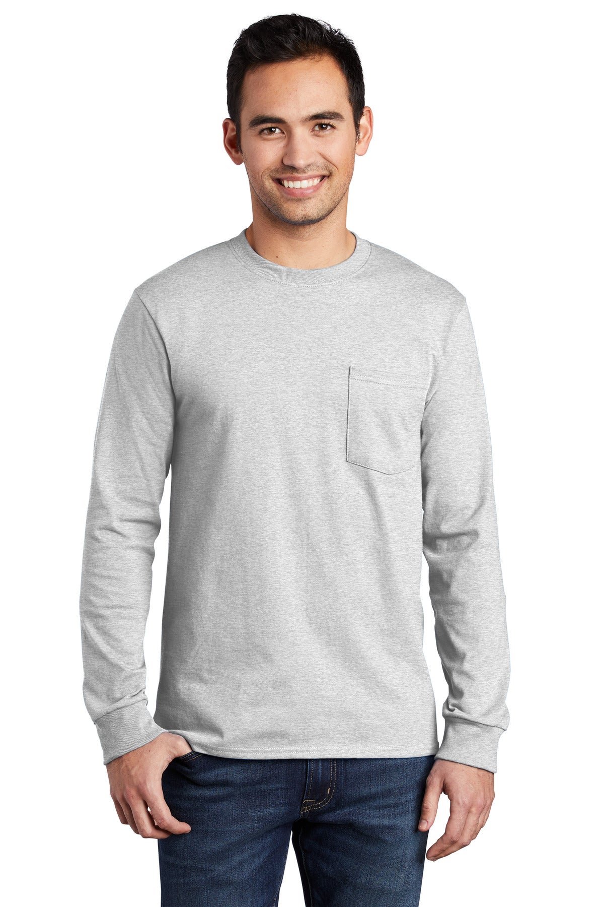 Port & Co ™ Tall Long Sleeve Essential Pocket Tee. PC61LSPT