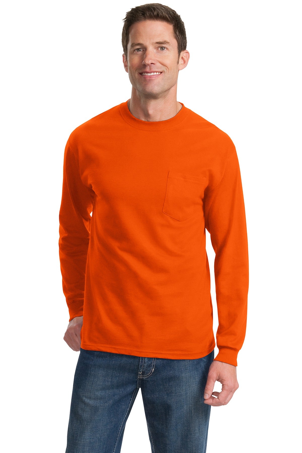 Port & Co ™ Tall Long Sleeve Essential Pocket Tee. PC61LSPT