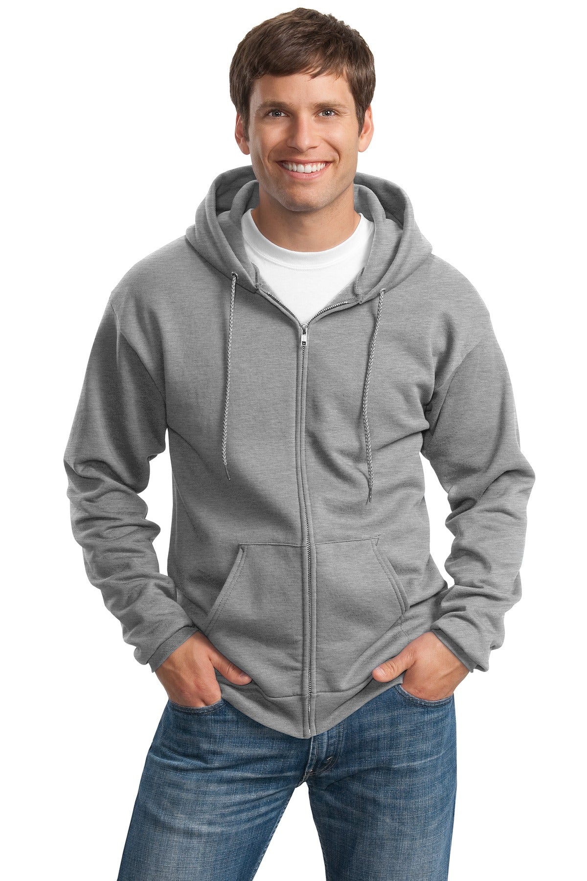 Port & Co ™ Tall Essential Fleece Full-Zip Hooded Sweatshirt. PC90ZHT