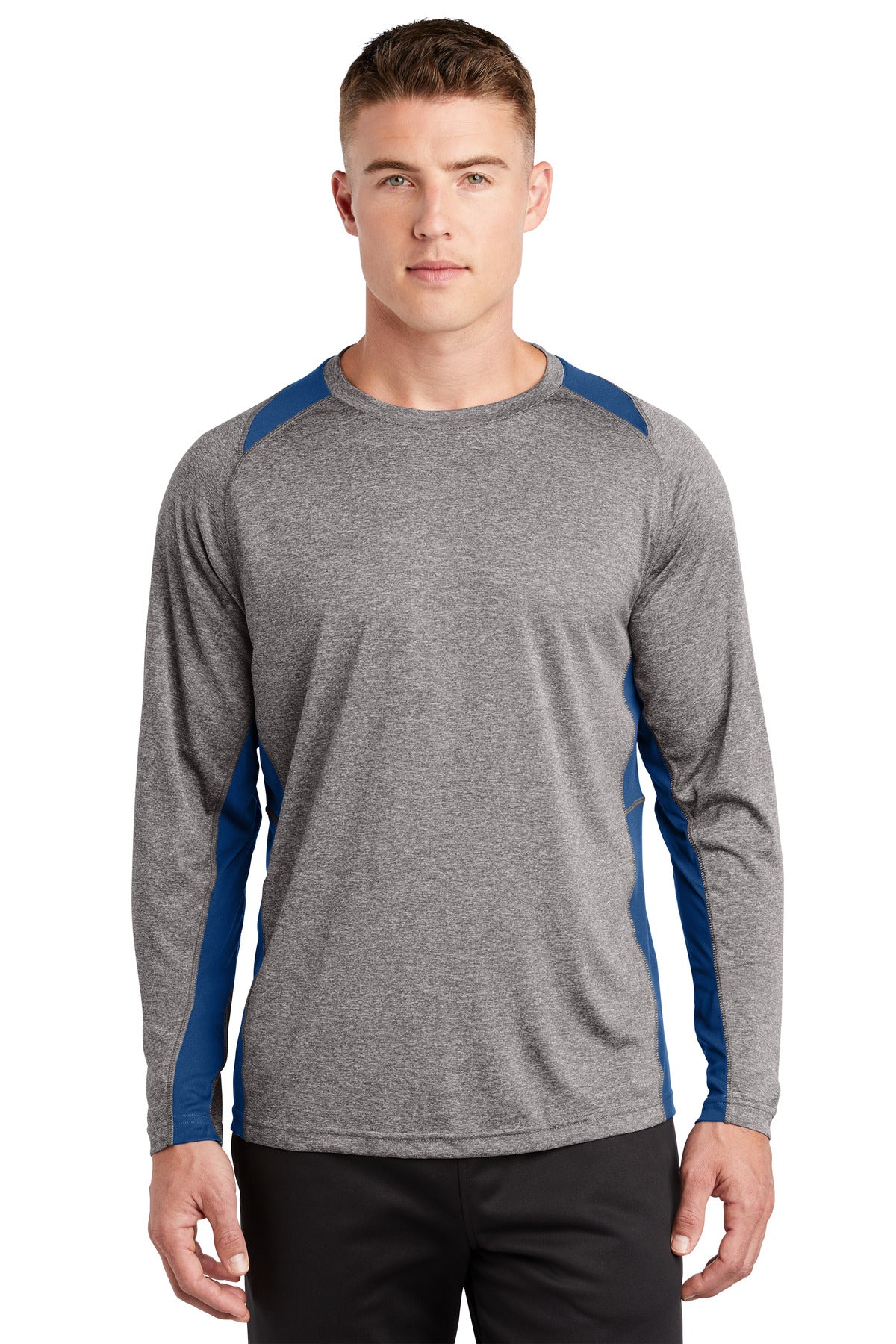 Sport-Tek ® Long Sleeve Heather Colorblock Contender ™ Tee. ST361LS