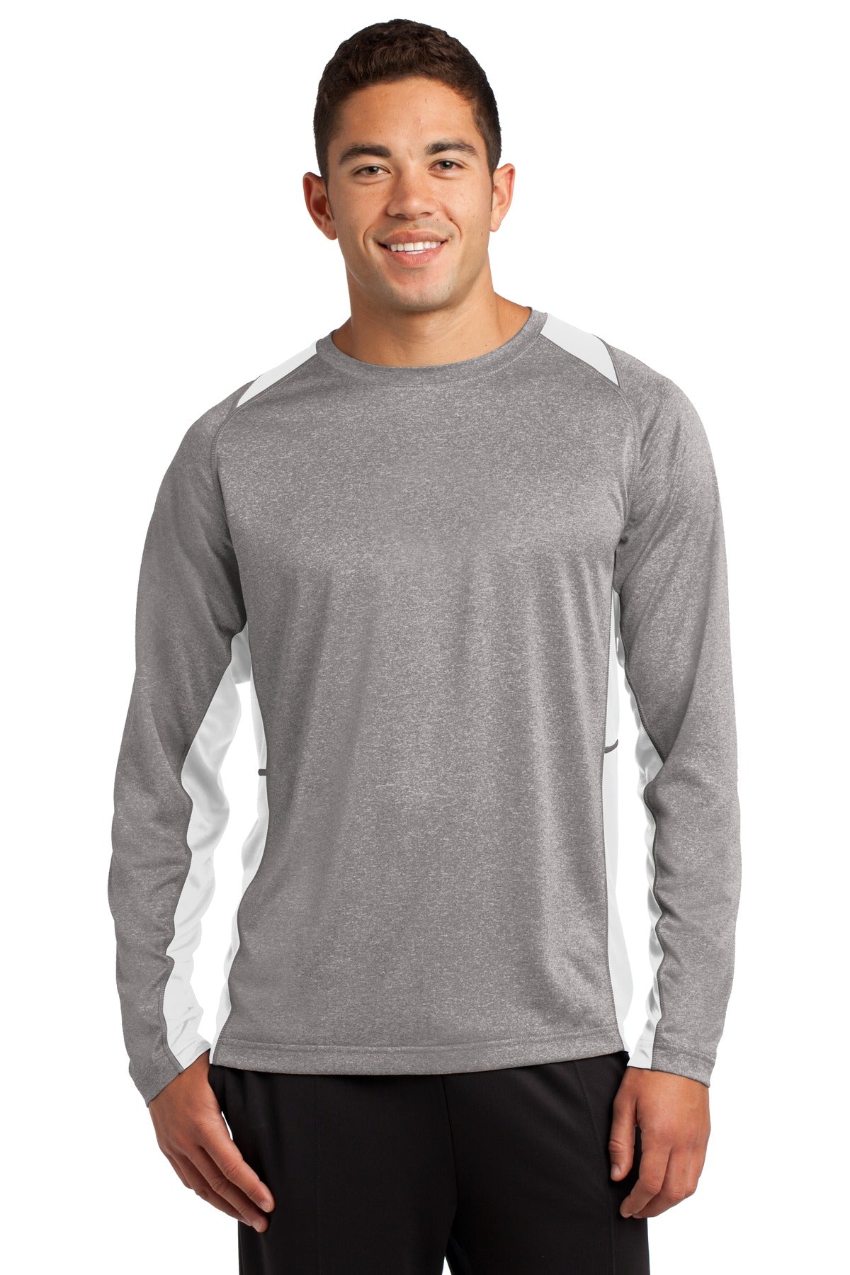 Sport-Tek ® Long Sleeve Heather Colorblock Contender ™ Tee. ST361LS
