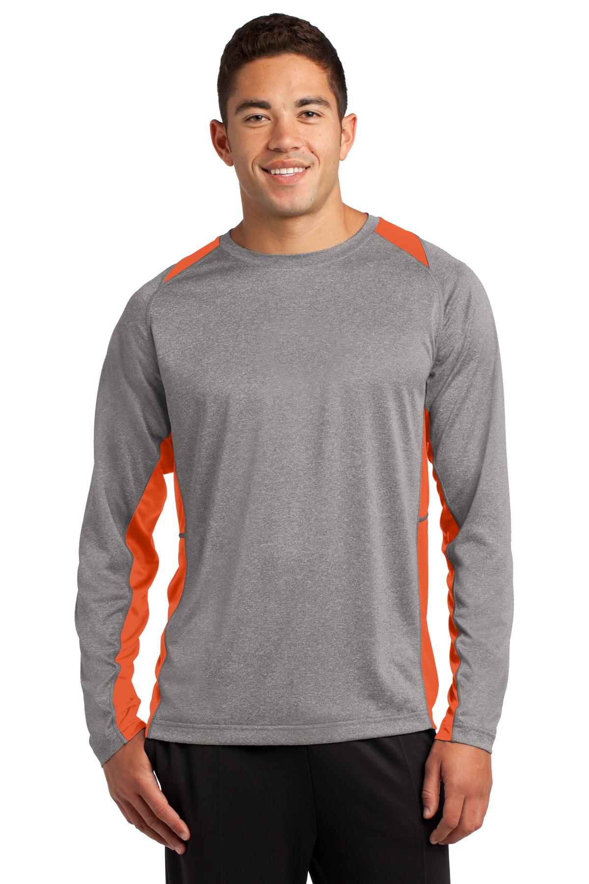 Sport-Tek ® Long Sleeve Heather Colorblock Contender ™ Tee. ST361LS