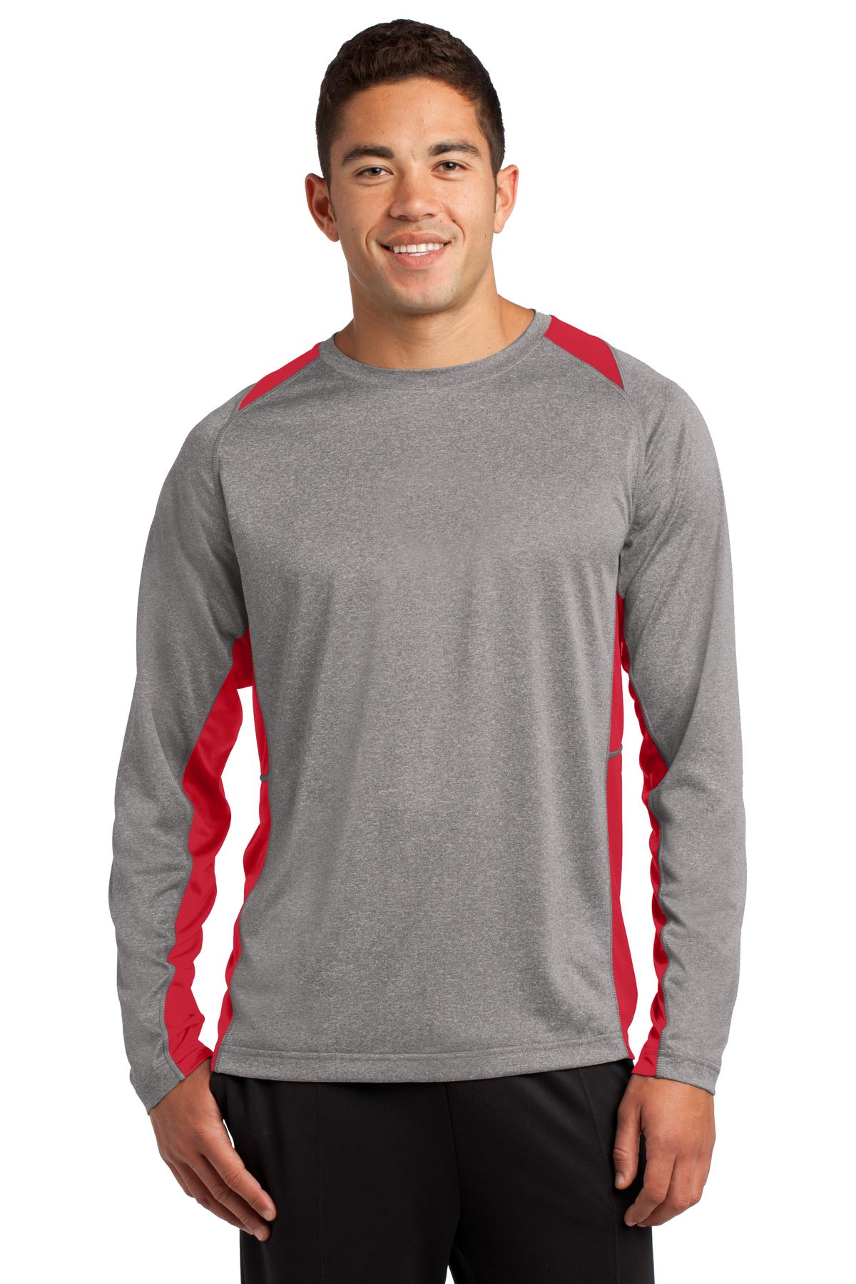 Sport-Tek ® Long Sleeve Heather Colorblock Contender ™ Tee. ST361LS